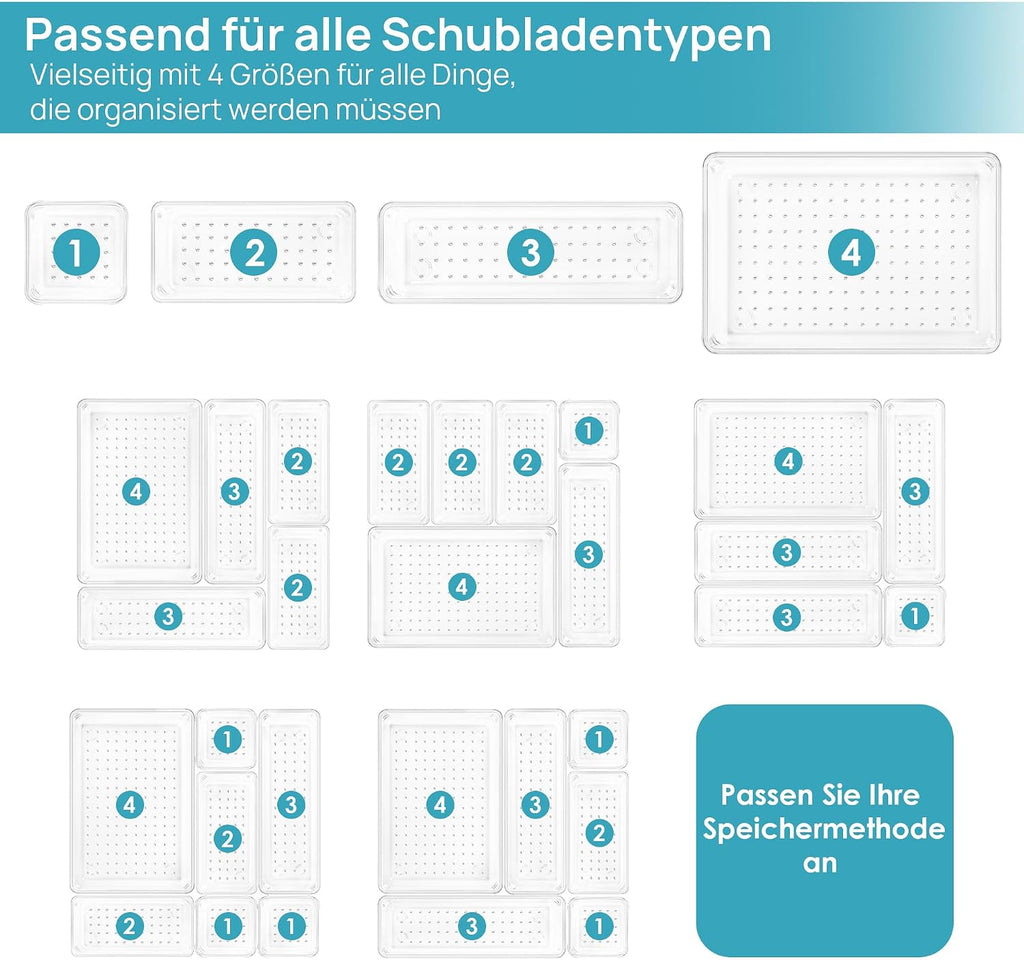 Vtopmart Schubladen Organizer 25 Teile 4 Groessen Besteckeinsatz Aufbewahrung