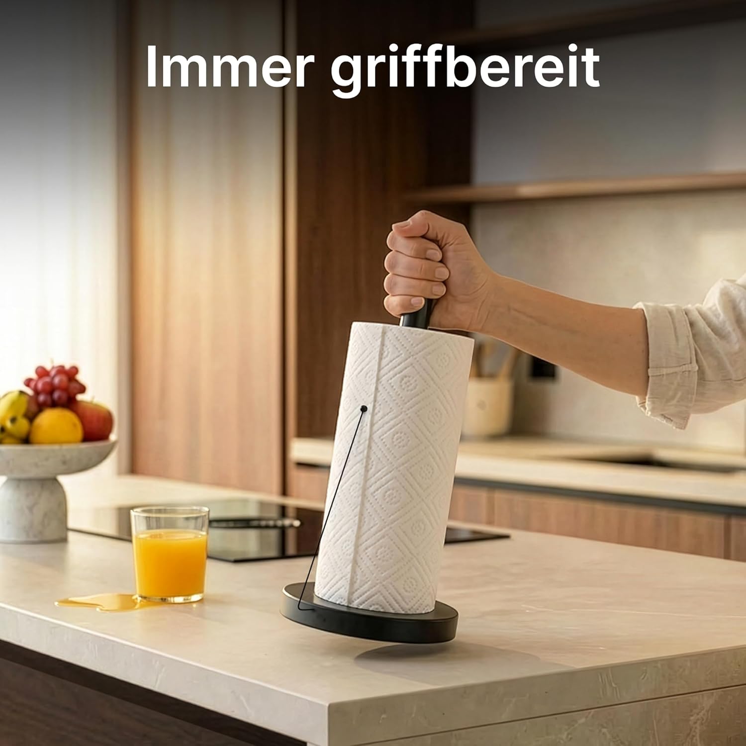 Minismus Kuechenrollenhalter stehend mit Anti-Roll Arm Papierrollenhalter