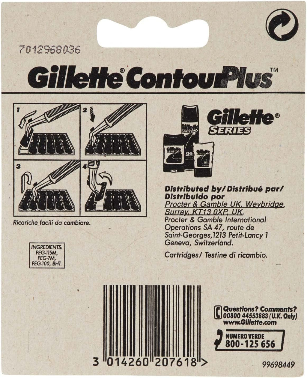Gillette Contour Plus Rasierklingen 10 Stueck Ersatzklingen Herren