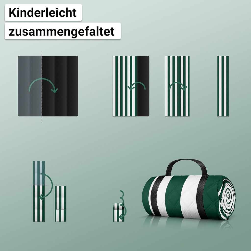 HOEL Picknickdecke 200x200 cm wasserabweisend isoliert gepolstert XXL