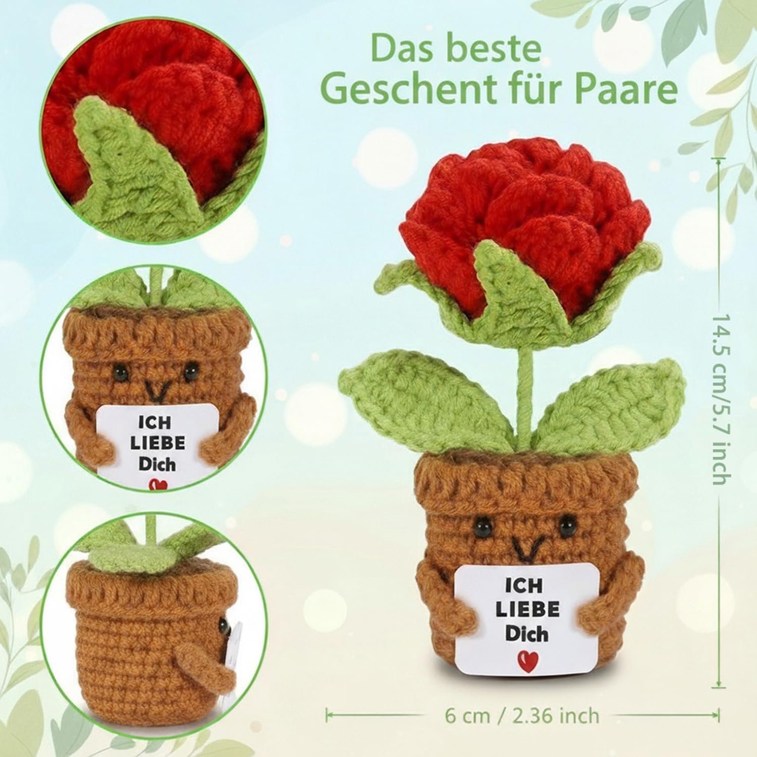 Handgefertigte Rosen Geschenk fuer Paare zur Hochzeitstag Jahrestag