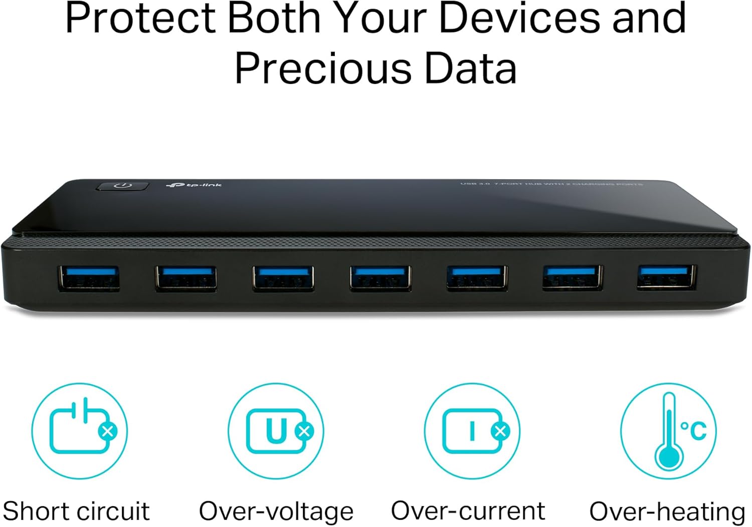 TP-Link UH700 7‑Port USB 3.0 Hub mit Netzteil USB-Verteiler