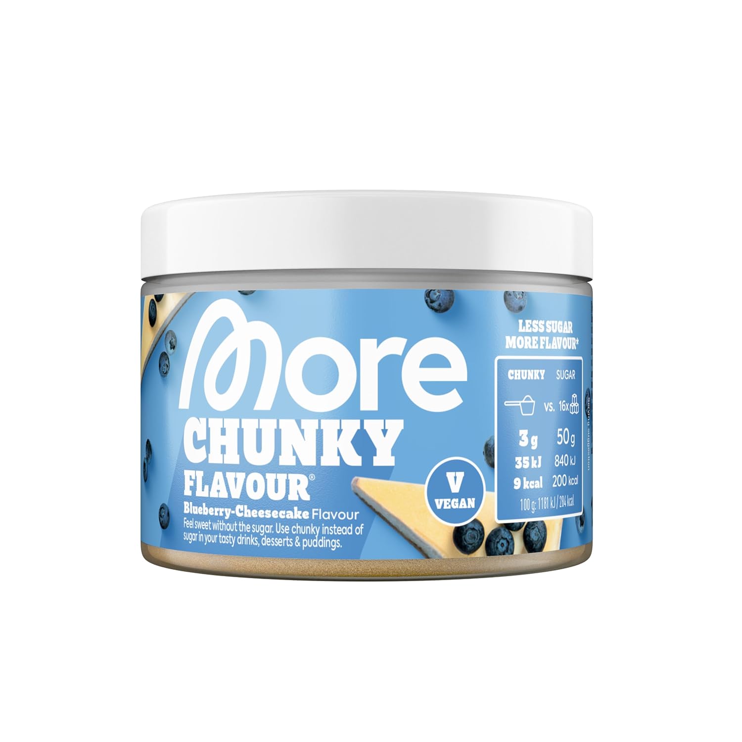 MORE Chunky Flavour Blueberry Cheesecake Geschmackspulver vegan verschiede