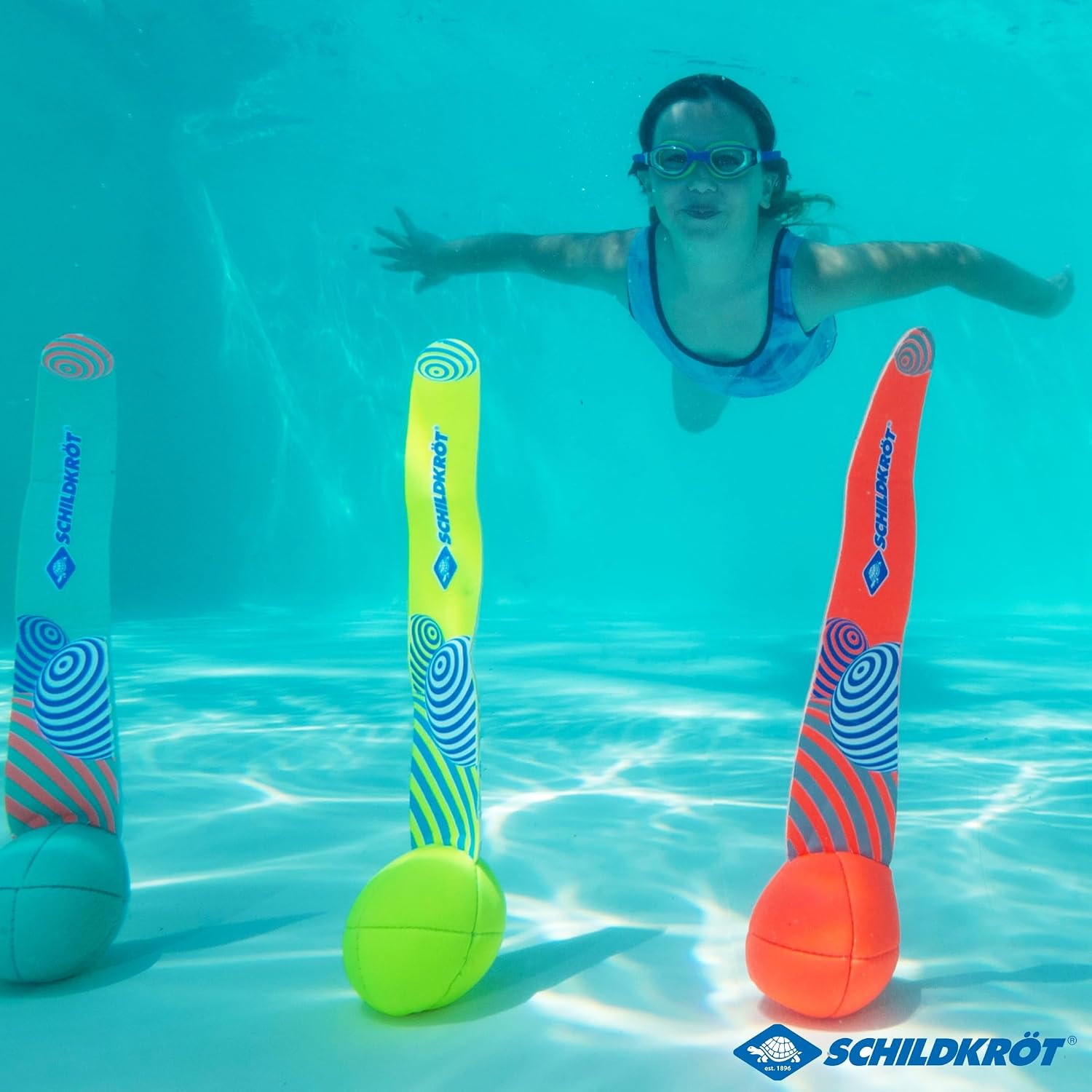 Schildkroet Neopren Diving Balls 3 Tauchbaelle mit Schweif Sandfuellung Pool Tauche