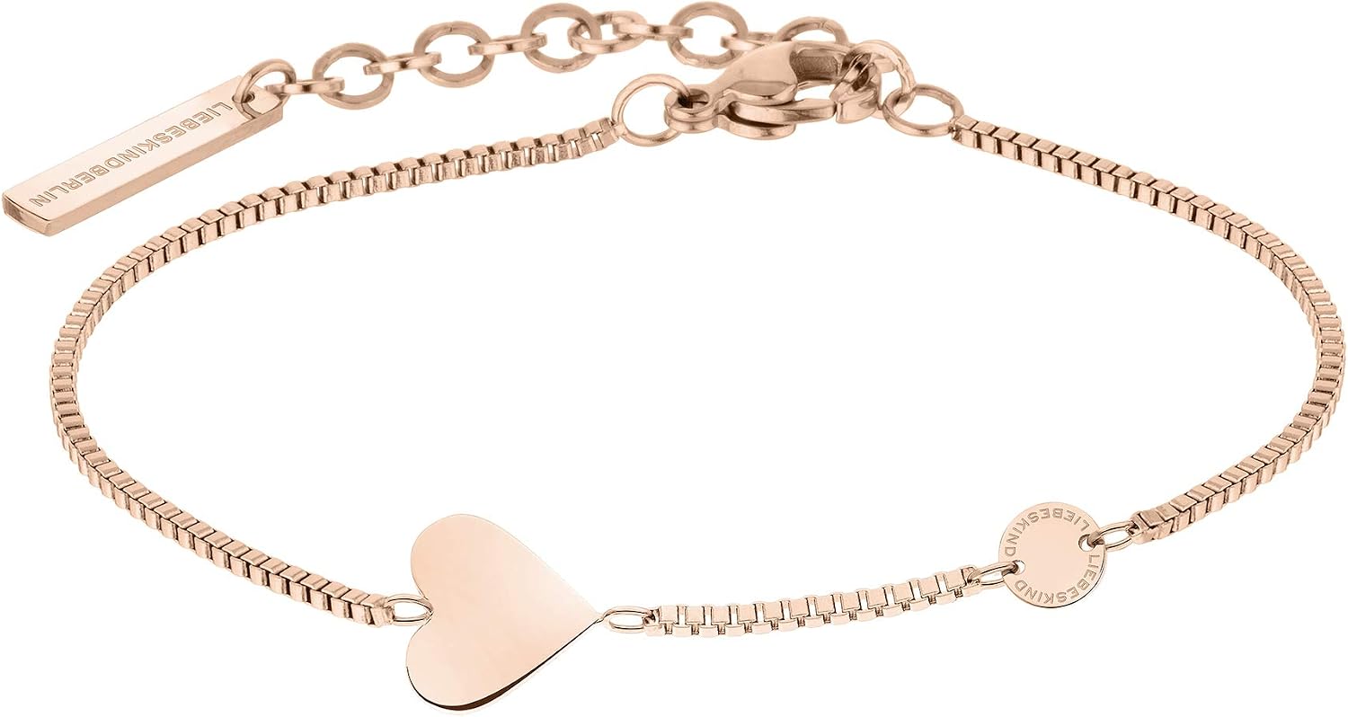 Liebeskind Berlin Schmuck Set Damen Edelstahl Kette Armband Ohrringe Herzanhaenge