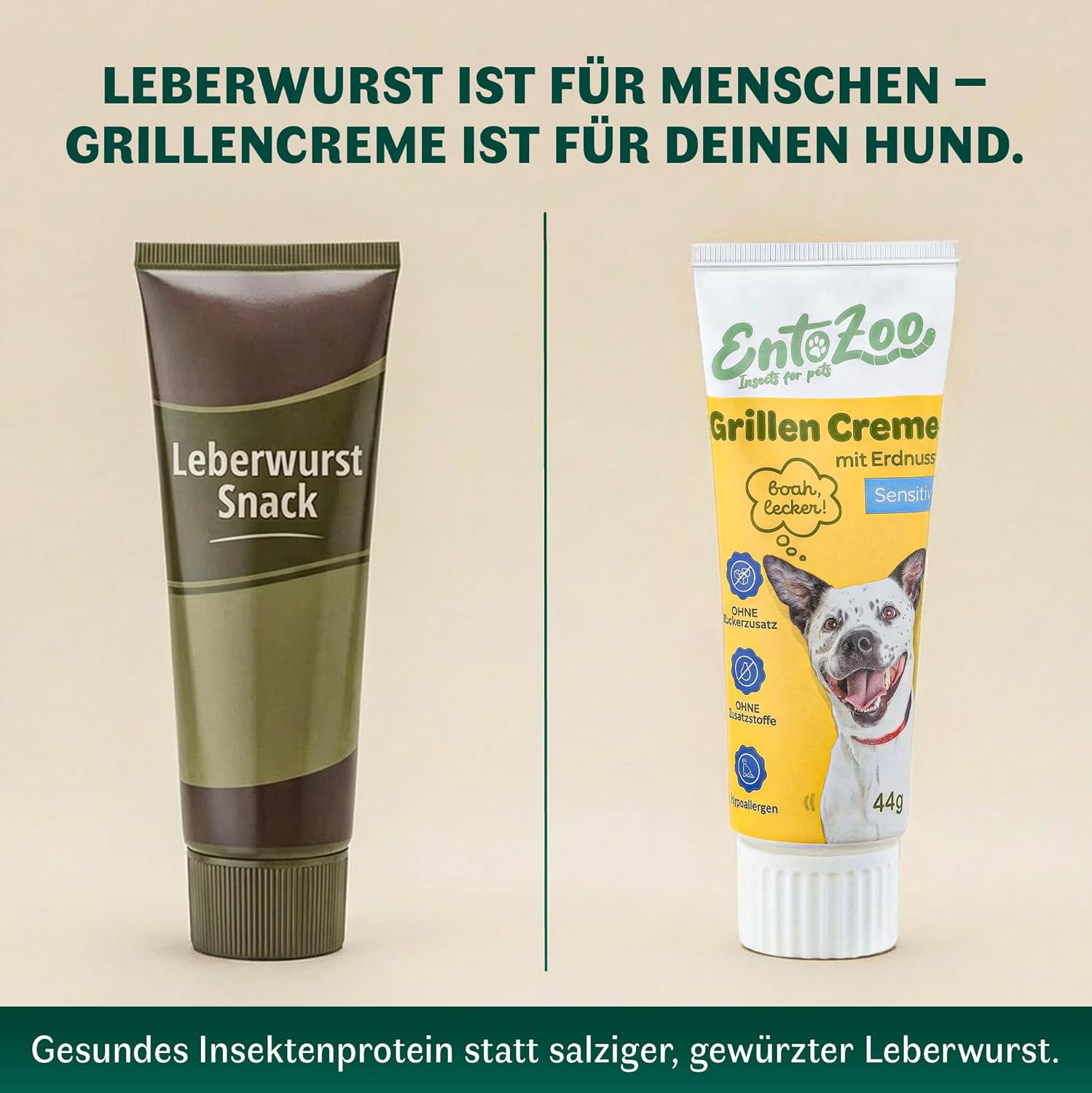 Hundesnack Insekten Erdnuss Leberwurst Tube verschiedene Sorten