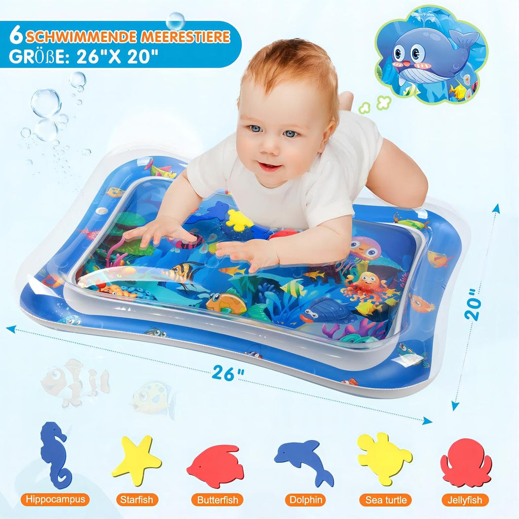 Infinno Baby Wasserspielmatte Ozean Motiv fuer 3-9 Monate blau