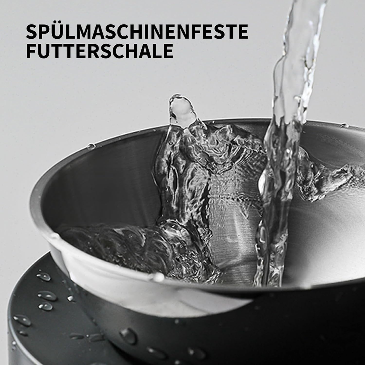 Katzen Futternapf Set Edelstahl erhoeht rutschfest mit Halter