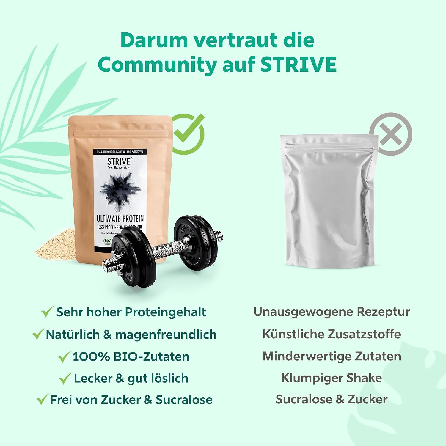 Ultimate Protein Bio Vegan Eiweisspulver 1 kg 85% Protein ohne Zucker