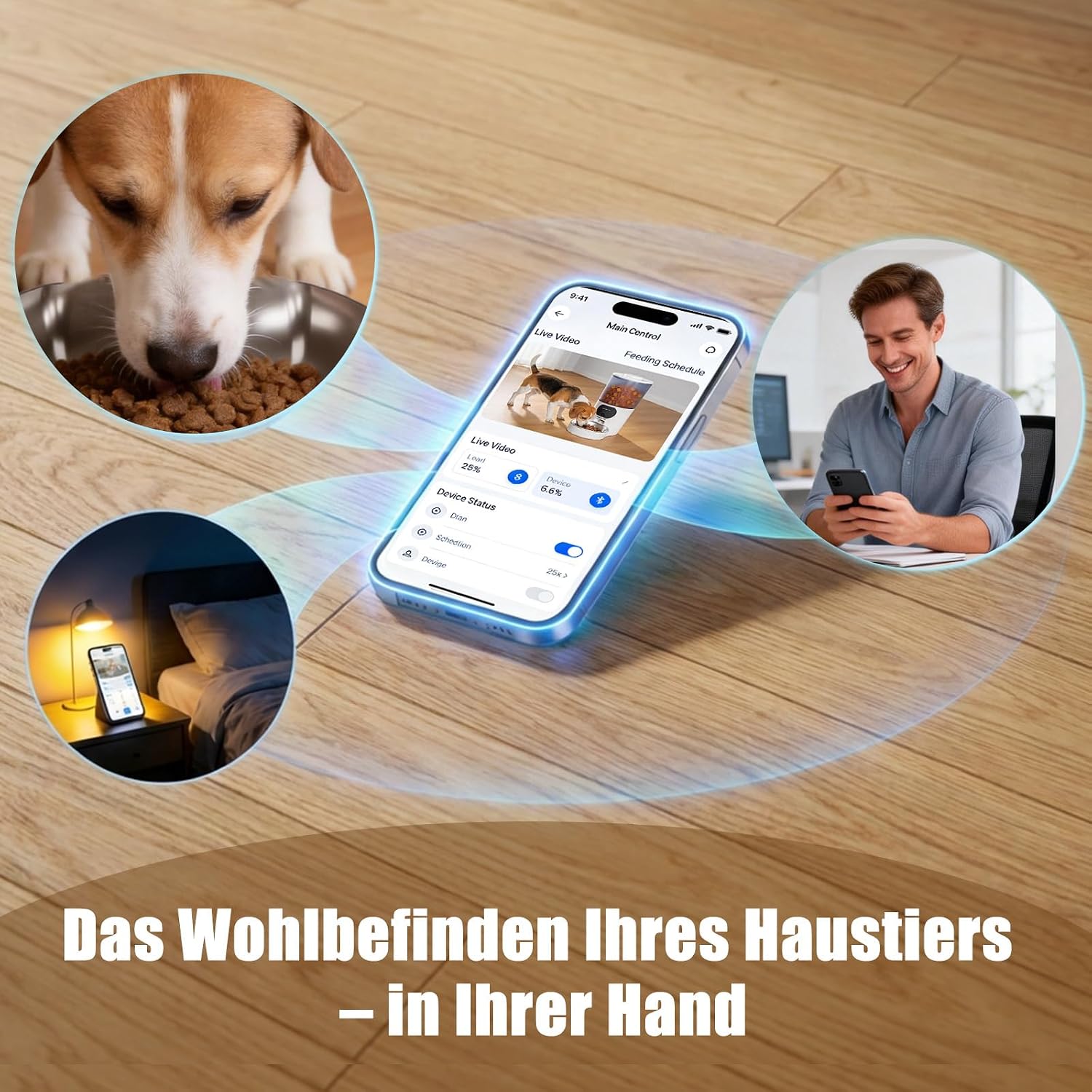 Futterautomat fuer Katzen und Hunde mit App Steuerung und Sprachaufnahme