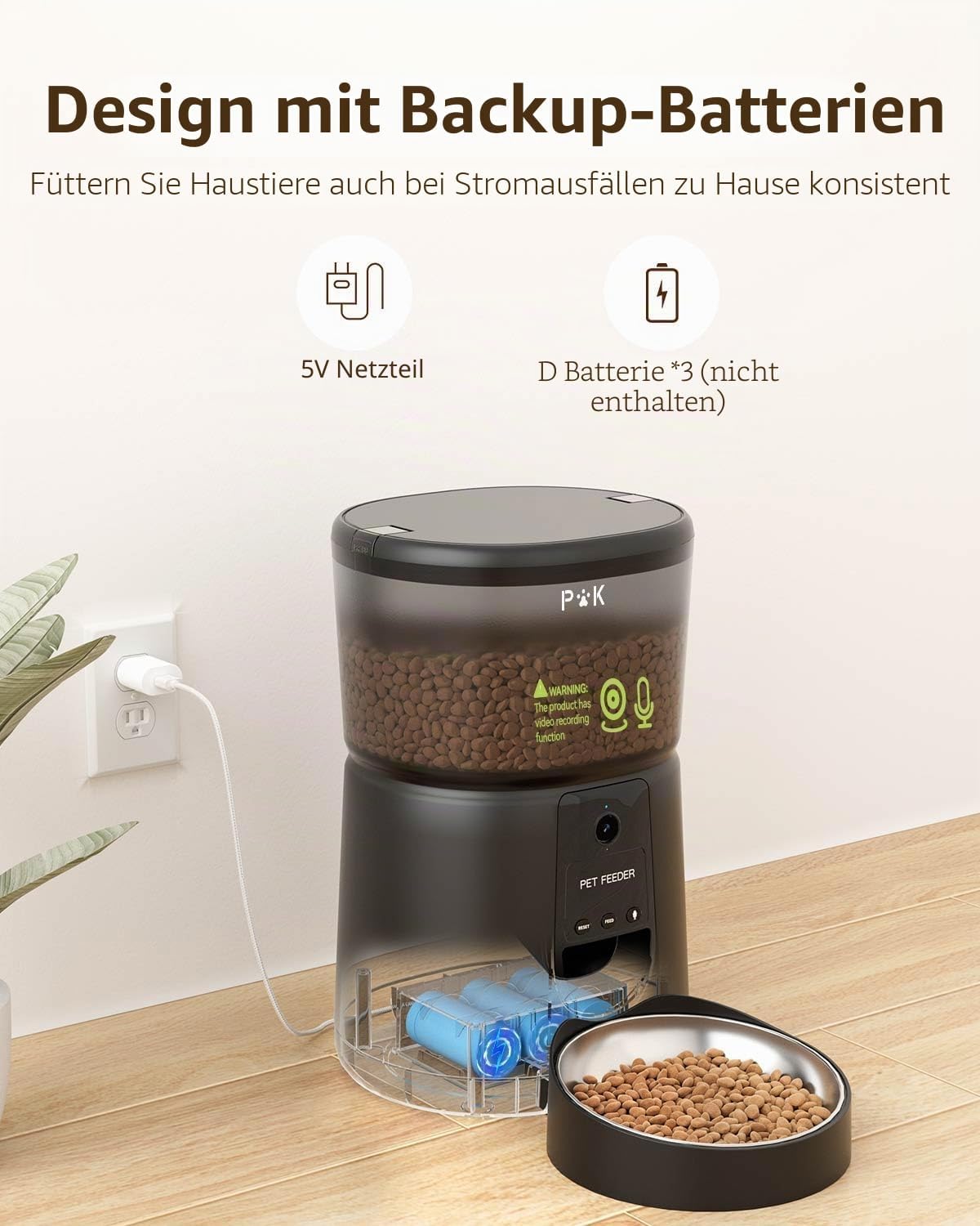PUPPY KITTY Futterautomat mit WiFi App Steuerung und Sprachaufzeichnung