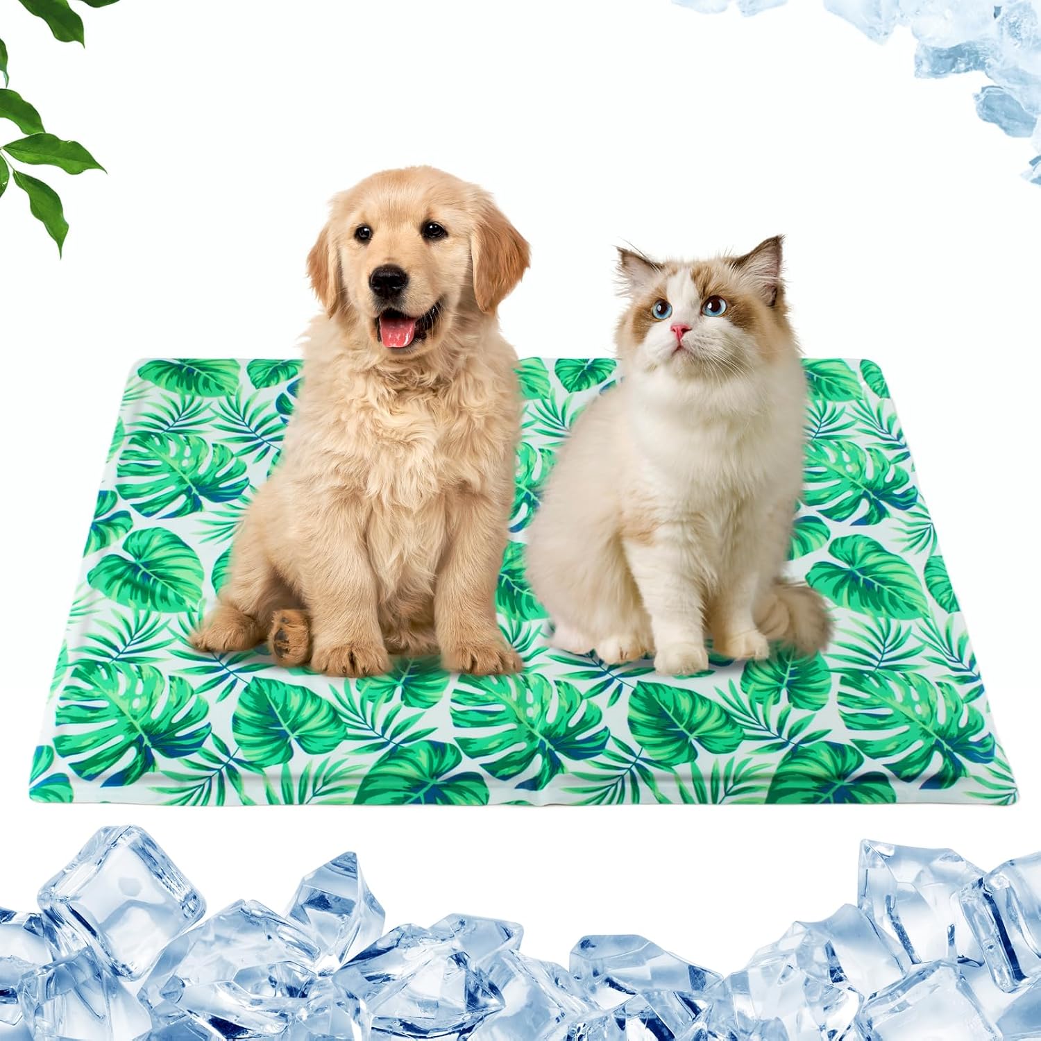 Qoosea Kuehlmatte fuer Hunde und Katzen 50x65 cm Selbstkuehlendes Gel 4cm-65cm