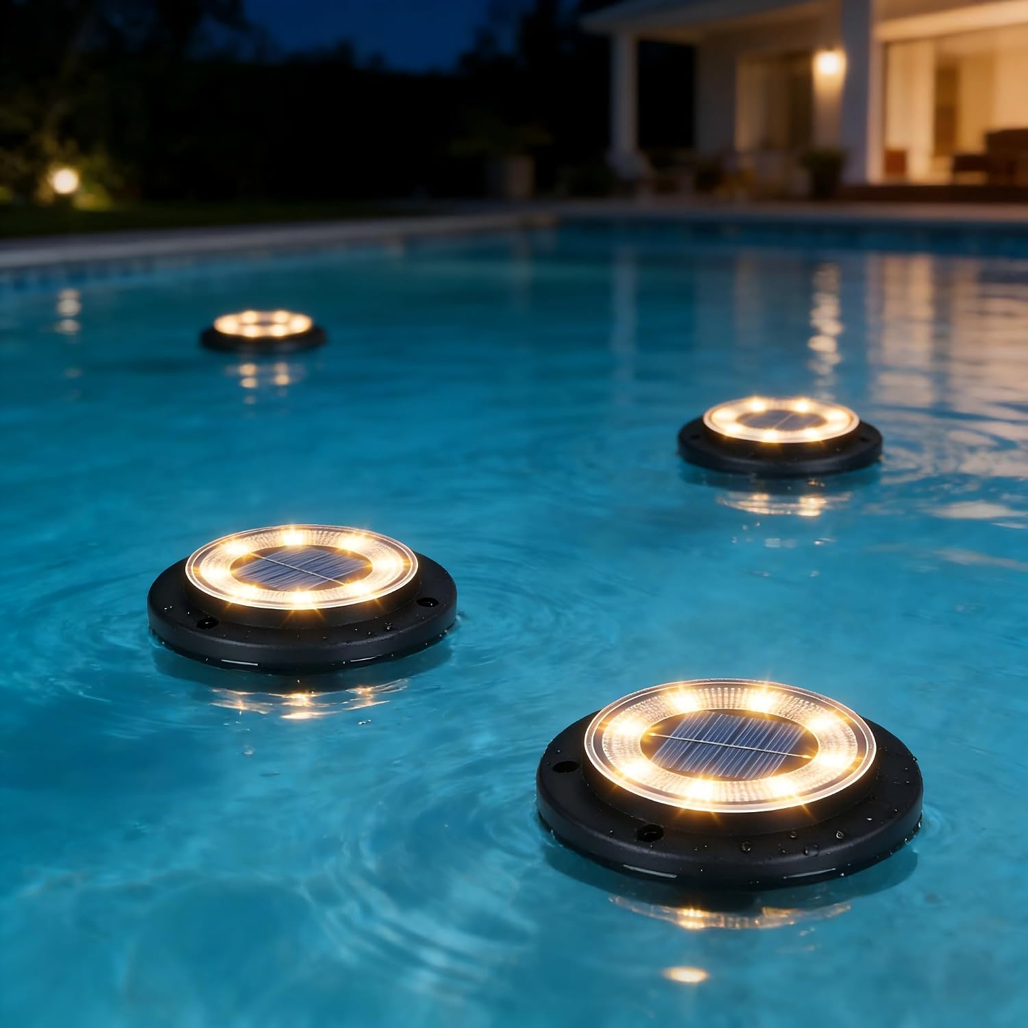 Flacchi Solar Bodenleuchten Aussen 8 LEDs Warmweiss 8 Stueck wasserdicht Garten