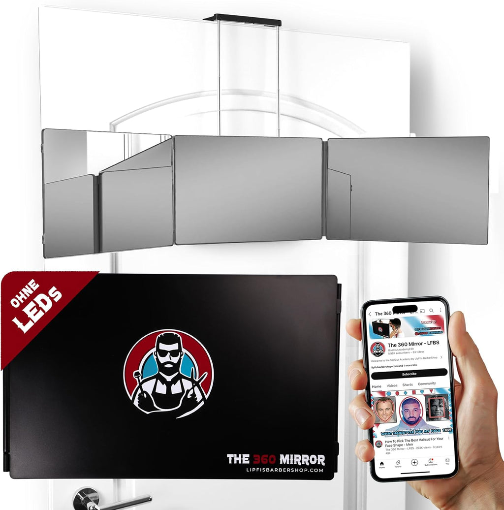 LIPFISBARBERSHOP 360° Selbsthaarschneide Spiegel 3-fach verstellbar Maenner