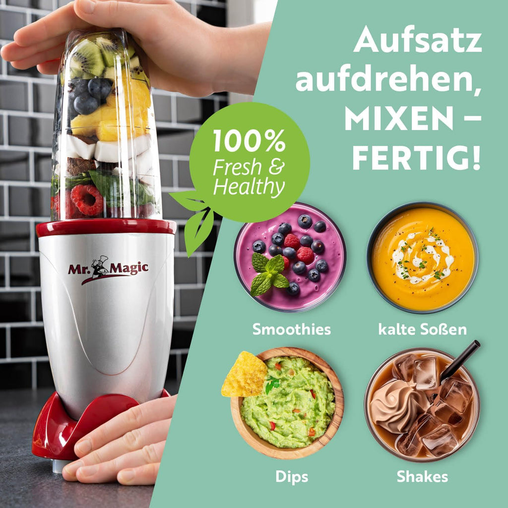 Gourmetmaxx Mr Magic Mixer Standmixer Smoothie Maker 18-teilig