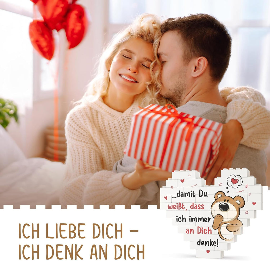 Herzdekoration Ich liebe dich Geschenk fuer Paare Valentinstag Jahrestag