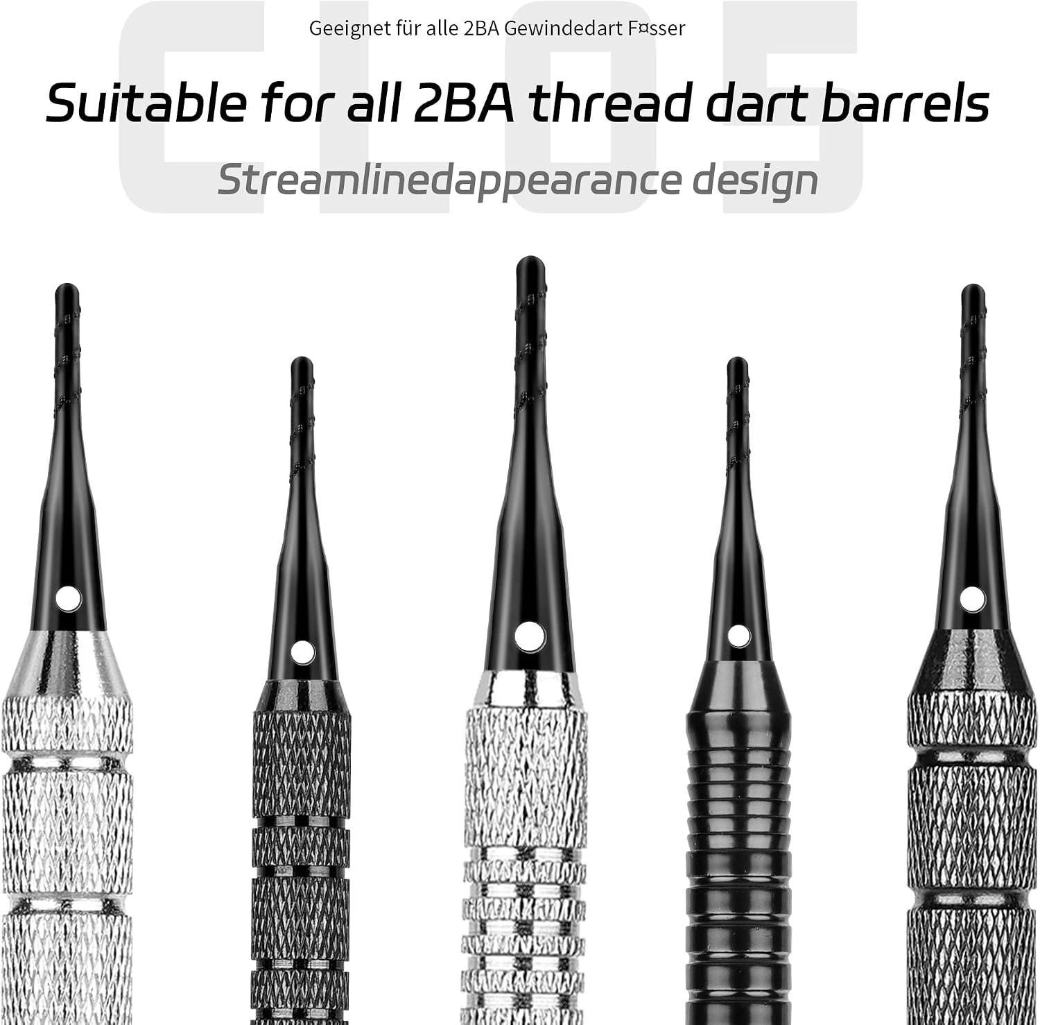 Cyeelife Soft Dartspitzen Kunststoff 200 Stueck 2BA Schwarz Ersatzspitzen
