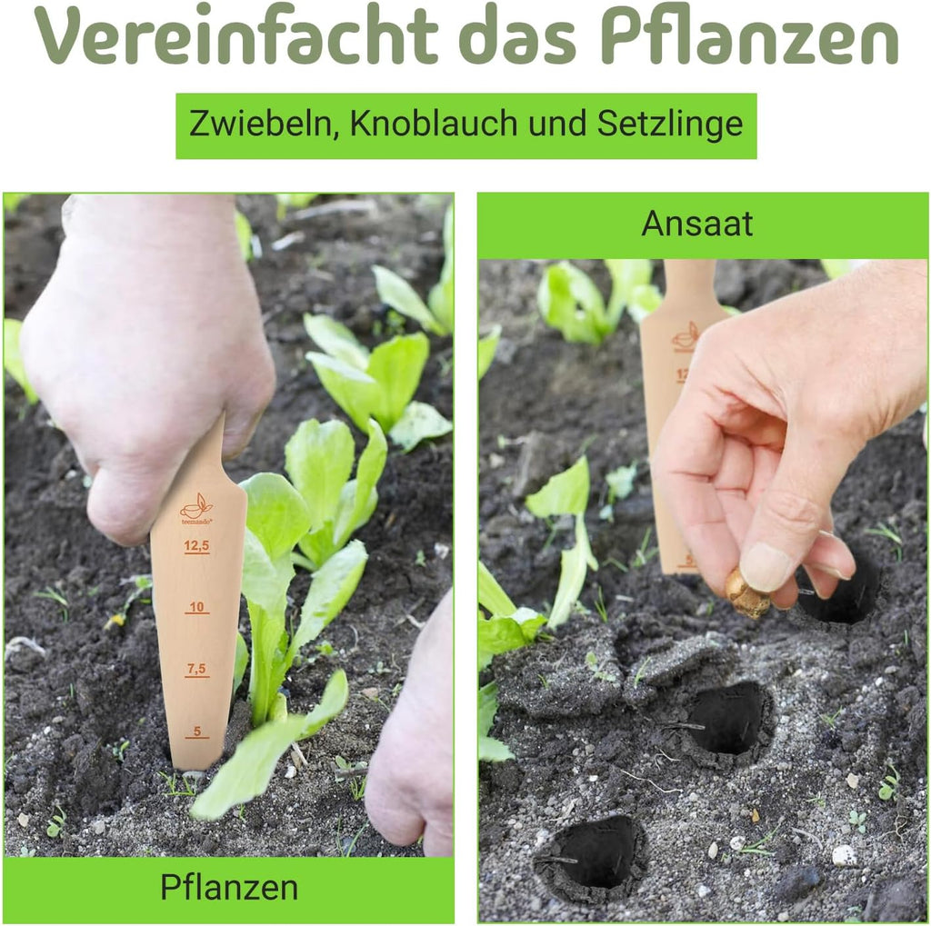 Teemando Marken Pflanzholz aus unbehandeltem Buchenholz 24,5 cm mit Skala