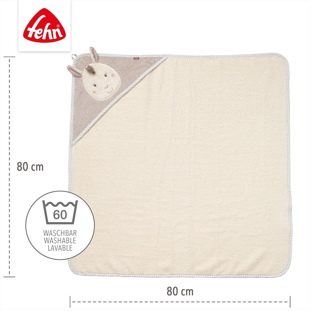 Kapuzenhandtuch Baby Lama 90x90 cm Kuscheliges Badetuch fuer Neugeborene