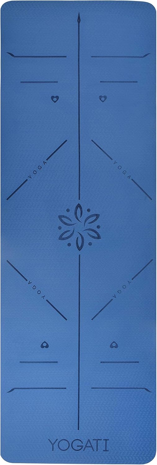YOGATI Yogamatte rutschfest Gymnastikmatte mit Tragegurt Fitness Matte