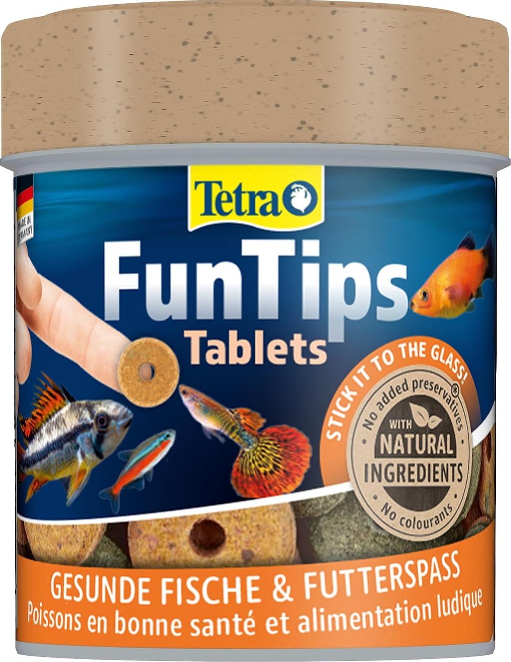 Tetra FunTips Futtertabletten fuer Aquariumscheibe - Haftfutter fuer Zierfische