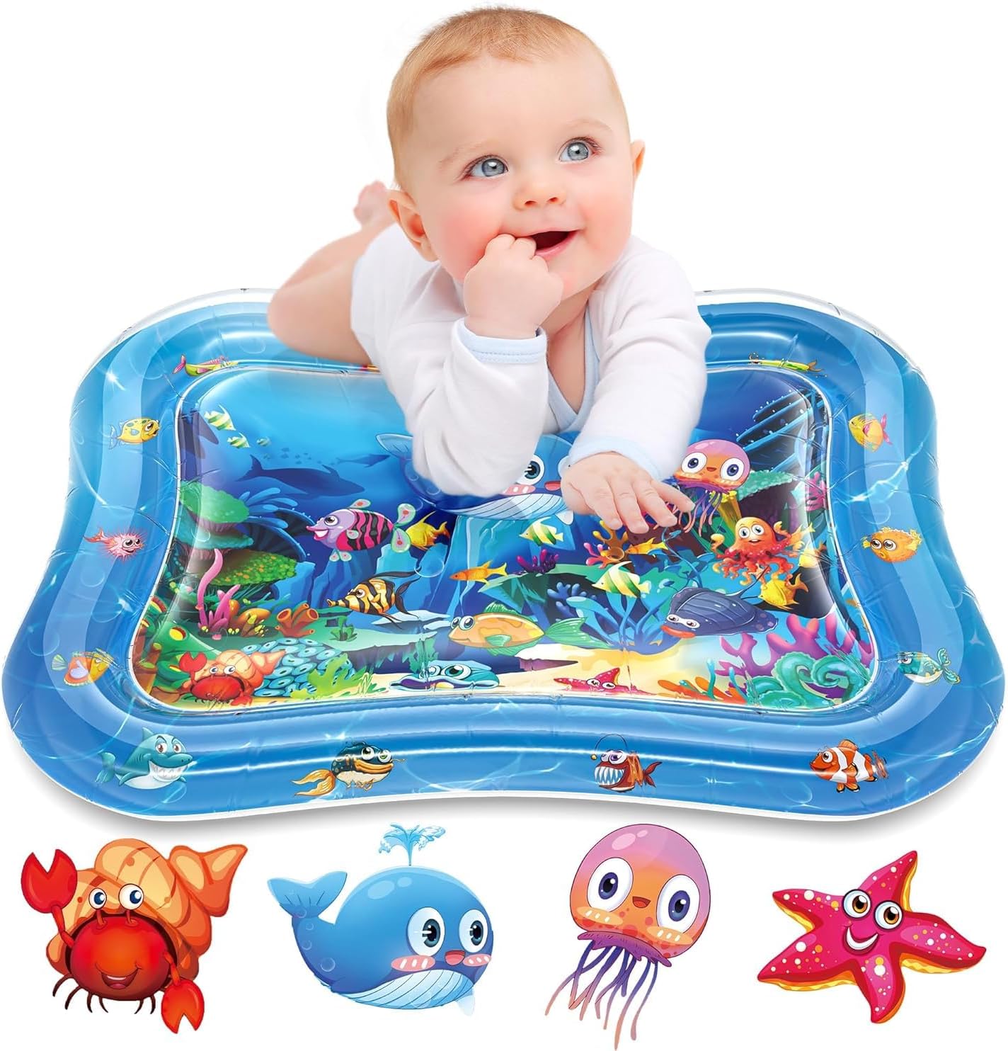 Infinno Baby Wasserspielmatte Ozean Motiv fuer 3-9 Monate blau