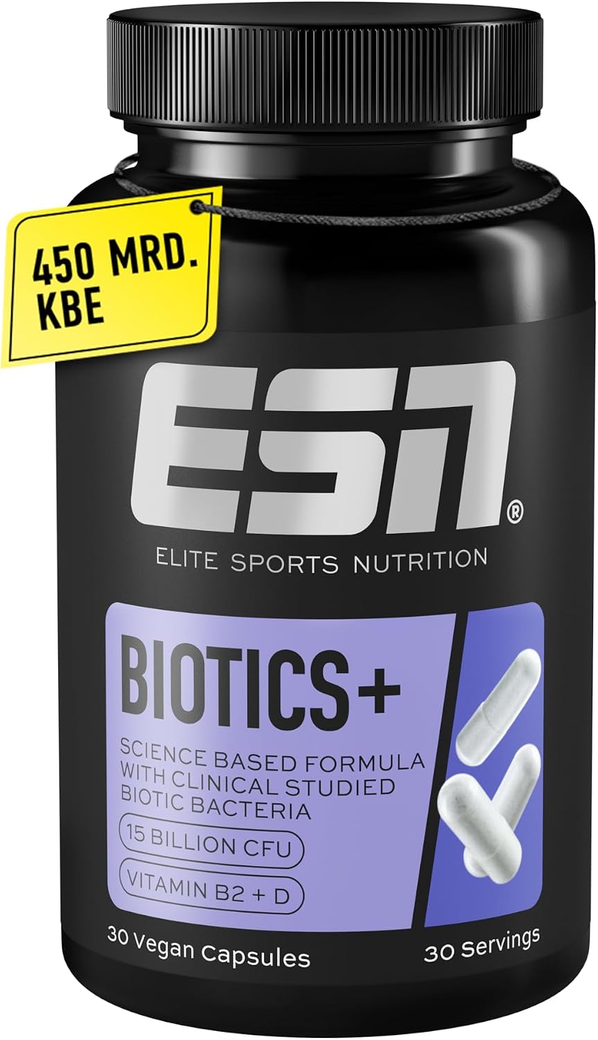 ESN Biotics+ 30 Kapseln 450 Mrd KBE Probiotikum Vitamin B2 D vegetarisch