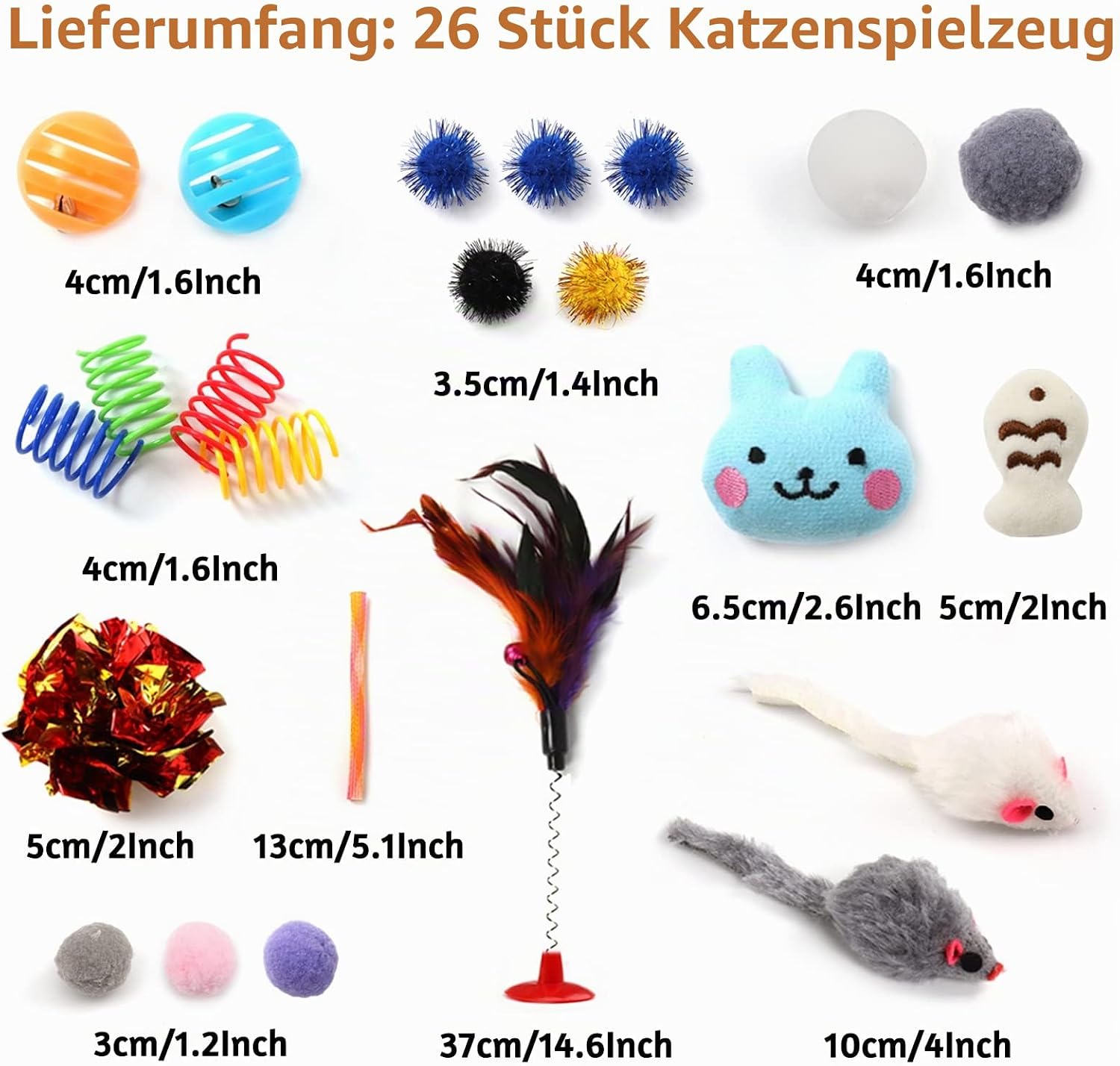 26x Katzenspielzeug Set Interaktiv Variety Pack Katze