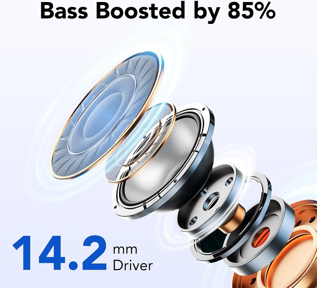 IKT Bluetooth In-Ear Kopfhoerer 5.3 kabellos ENC 50 h Akku IPX7 USB-C