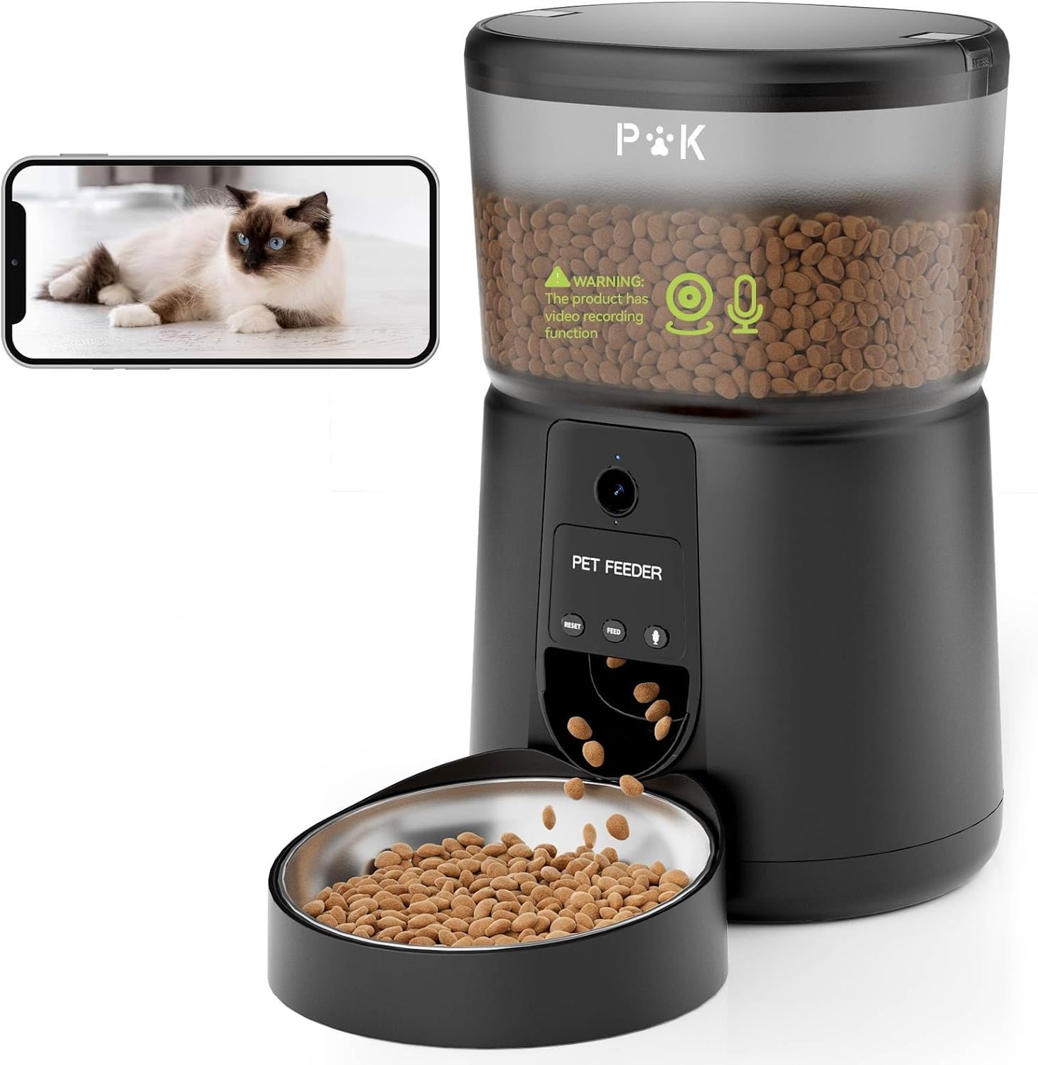 PUPPY KITTY Futterautomat mit WiFi App Steuerung und Sprachaufzeichnung