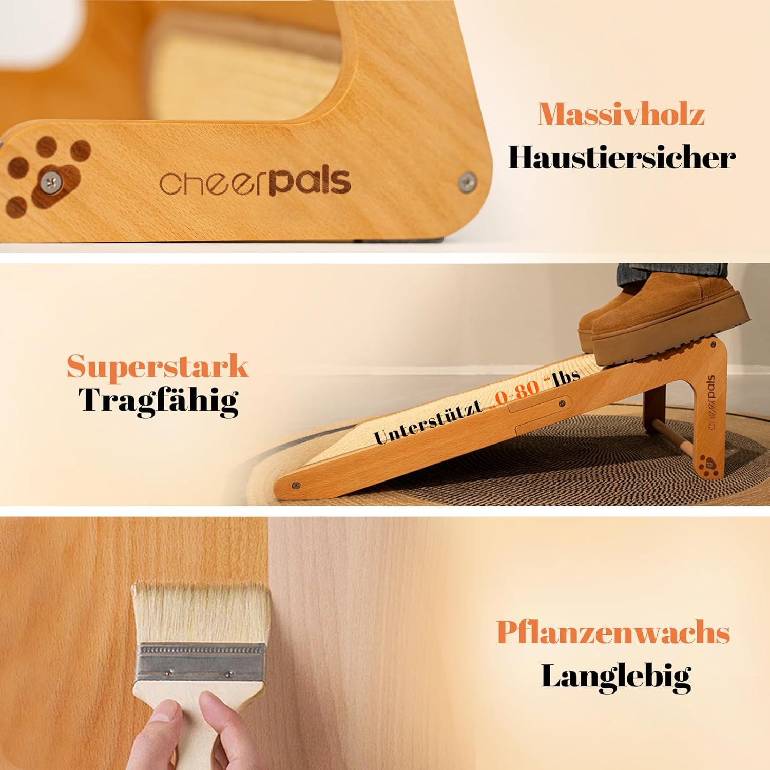 Cheerpals Sisal Kratzbrett L Form Kratzmöbel Holz 63cm Katze