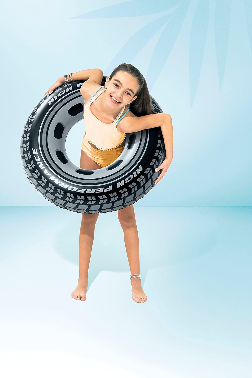 Intex Schwimmring Reifen 91 cm Vinyl schwarz Aufblasbar