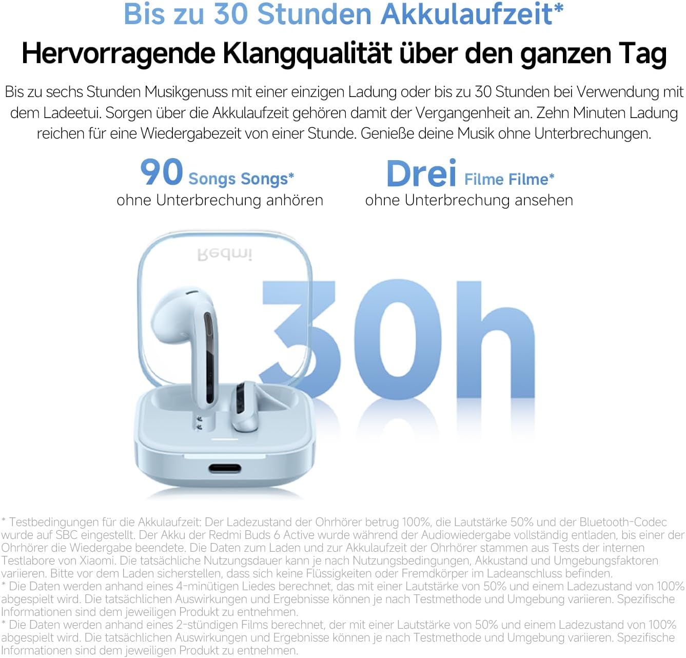 Xiaomi Redmi Buds 6 Play In-Ear Bluetooth Kopfhoerer 36h Akku Noise Reduction
