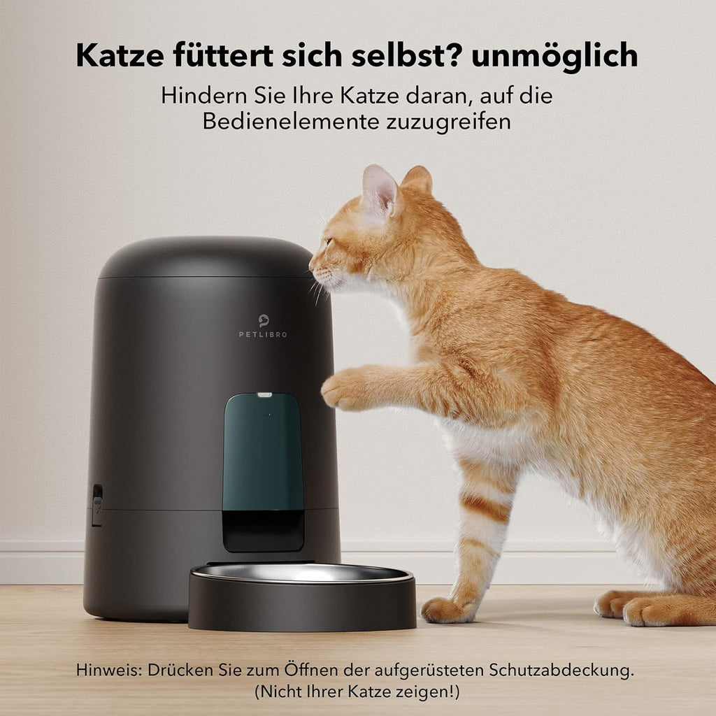 PETLIBRO Intelligenter Katzenfutterautomat kabellos mit App Steuerung, Edelstahl