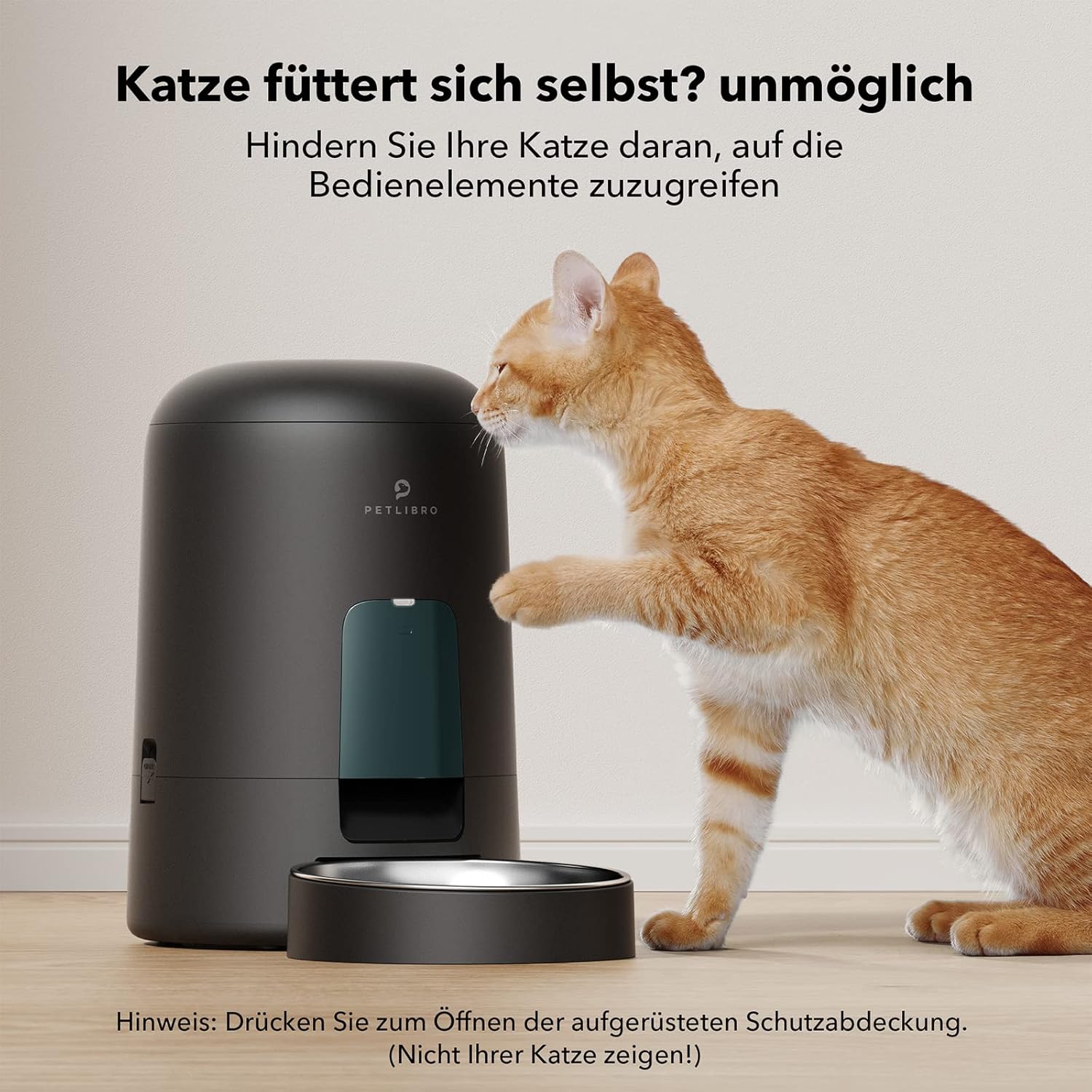 PETLIBRO Intelligenter Katzenfutterautomat kabellos mit App Steuerung, Edelstahl