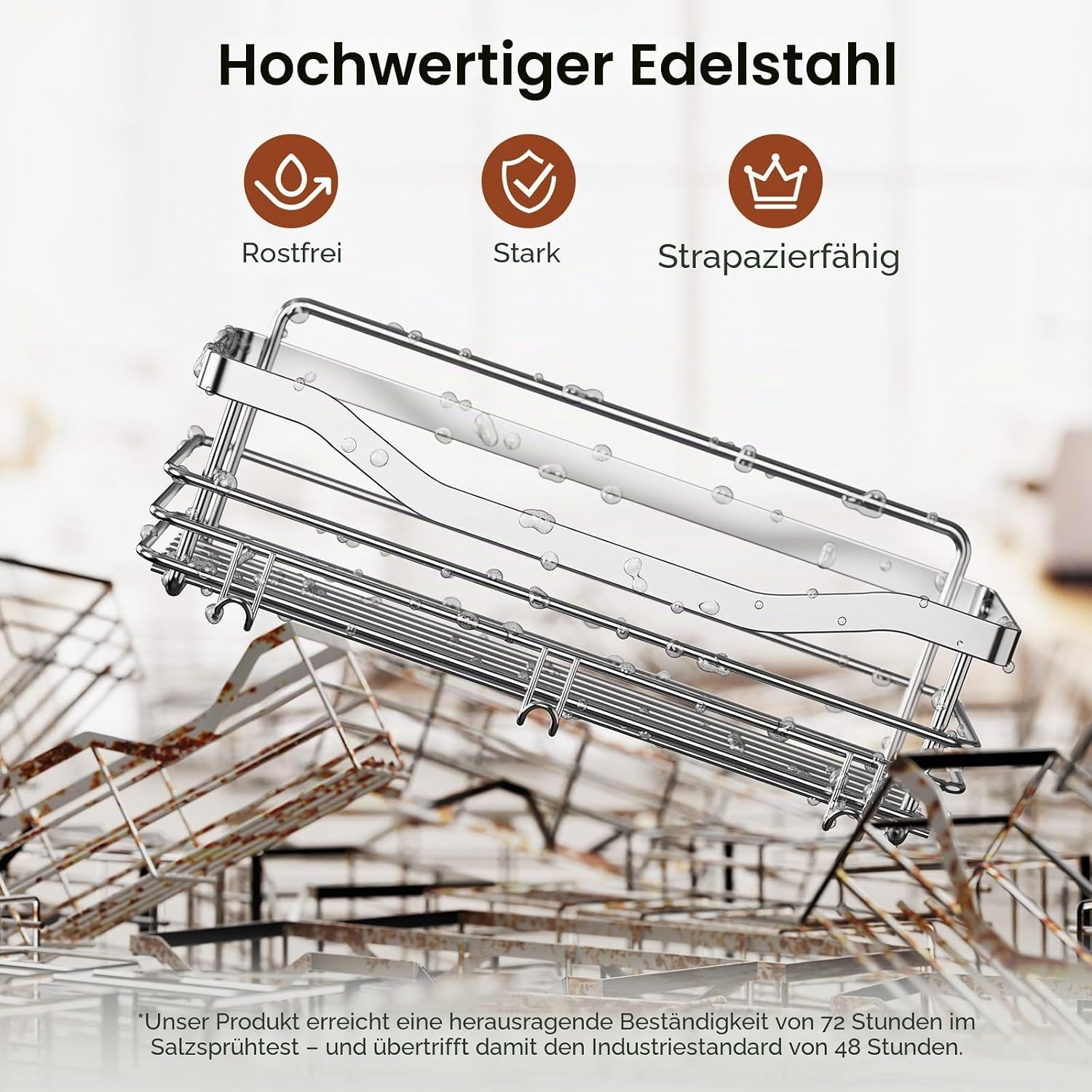 Orimade Duschregal Edelstahl zum Kleben Ohne Bohren 2er Set