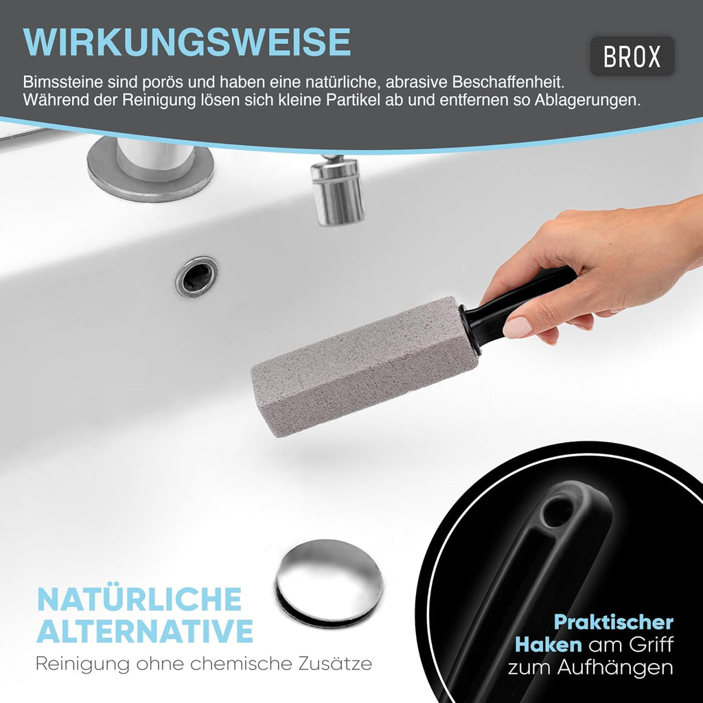 Bimsstein WC 3 Stueck Set - Urinstein und Kalkentferner fuer Toilette