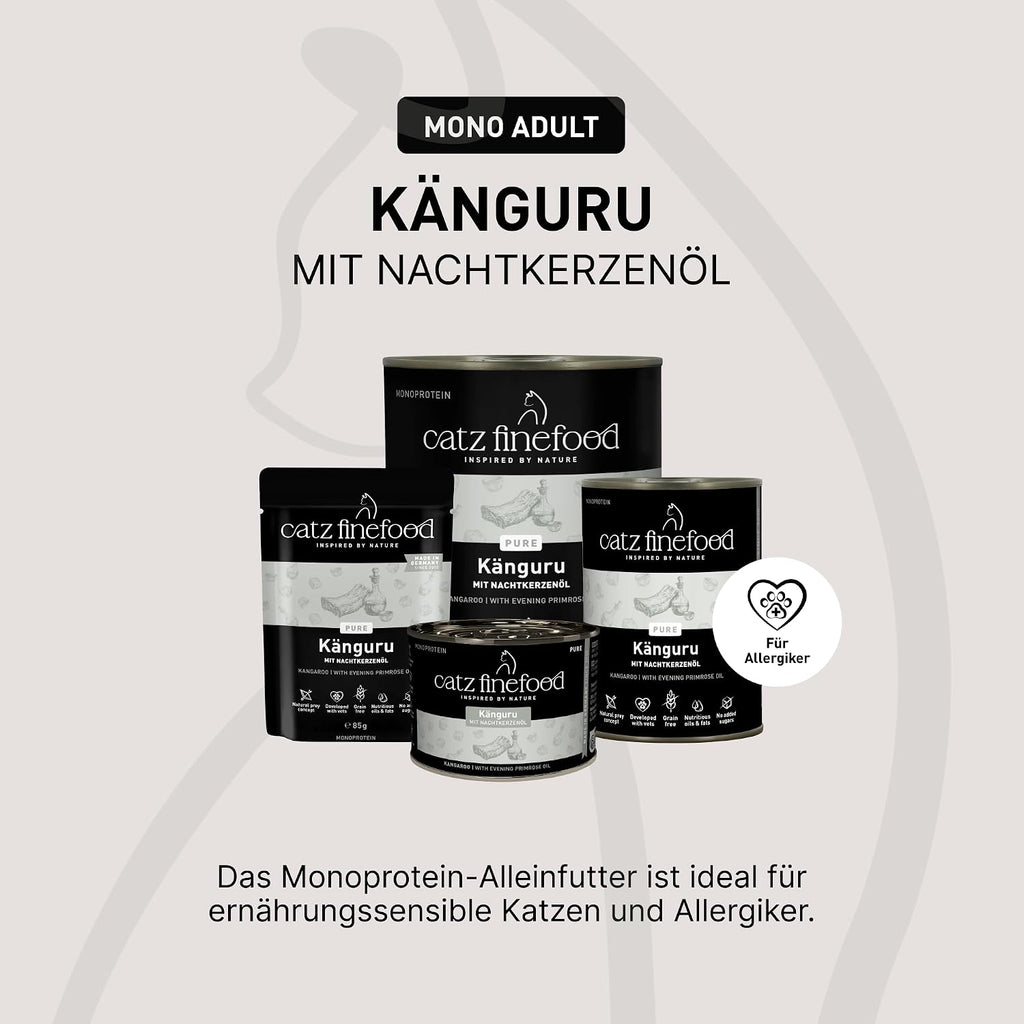 catz finefood Purrrr Kaenguru Monoprotein Nassfutter fuer Katze 16x85g
