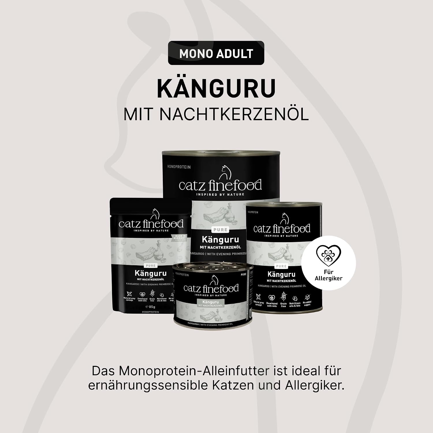 catz finefood Purrrr Kaenguru Monoprotein Nassfutter fuer Katze 16x85g