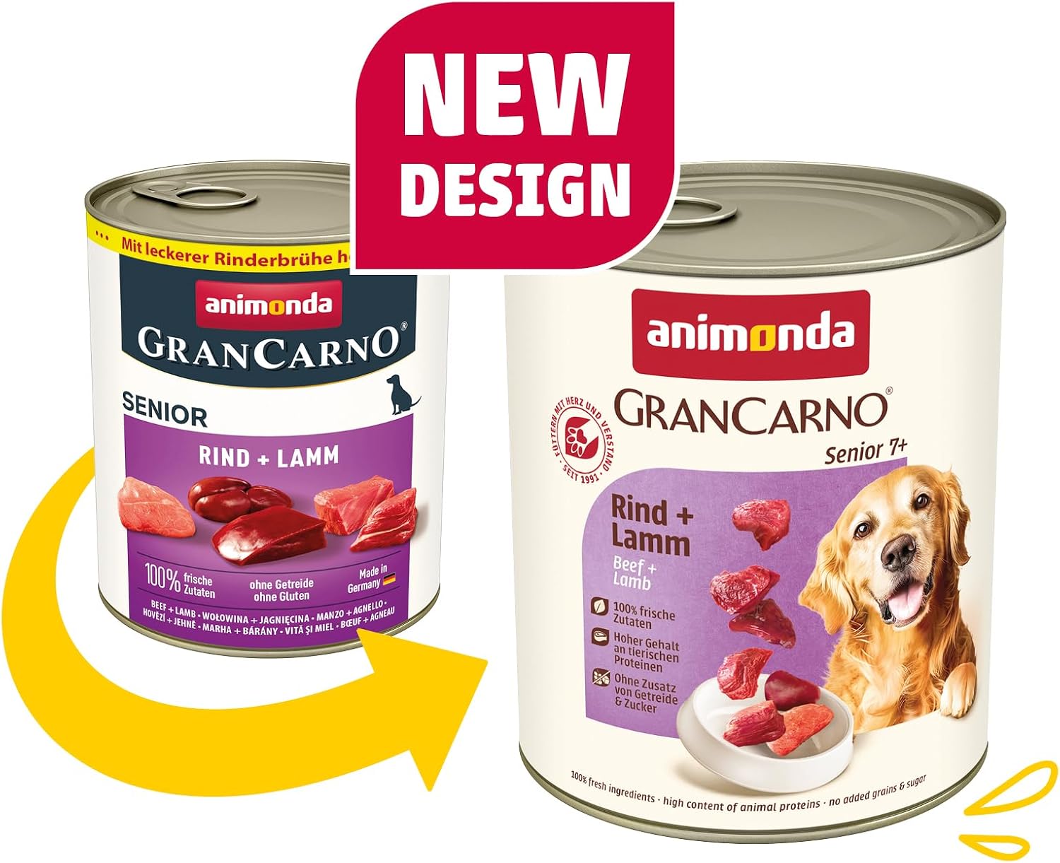 animonda GranCarno Senior Hundefutter Rind und Lamm Nassfutter
