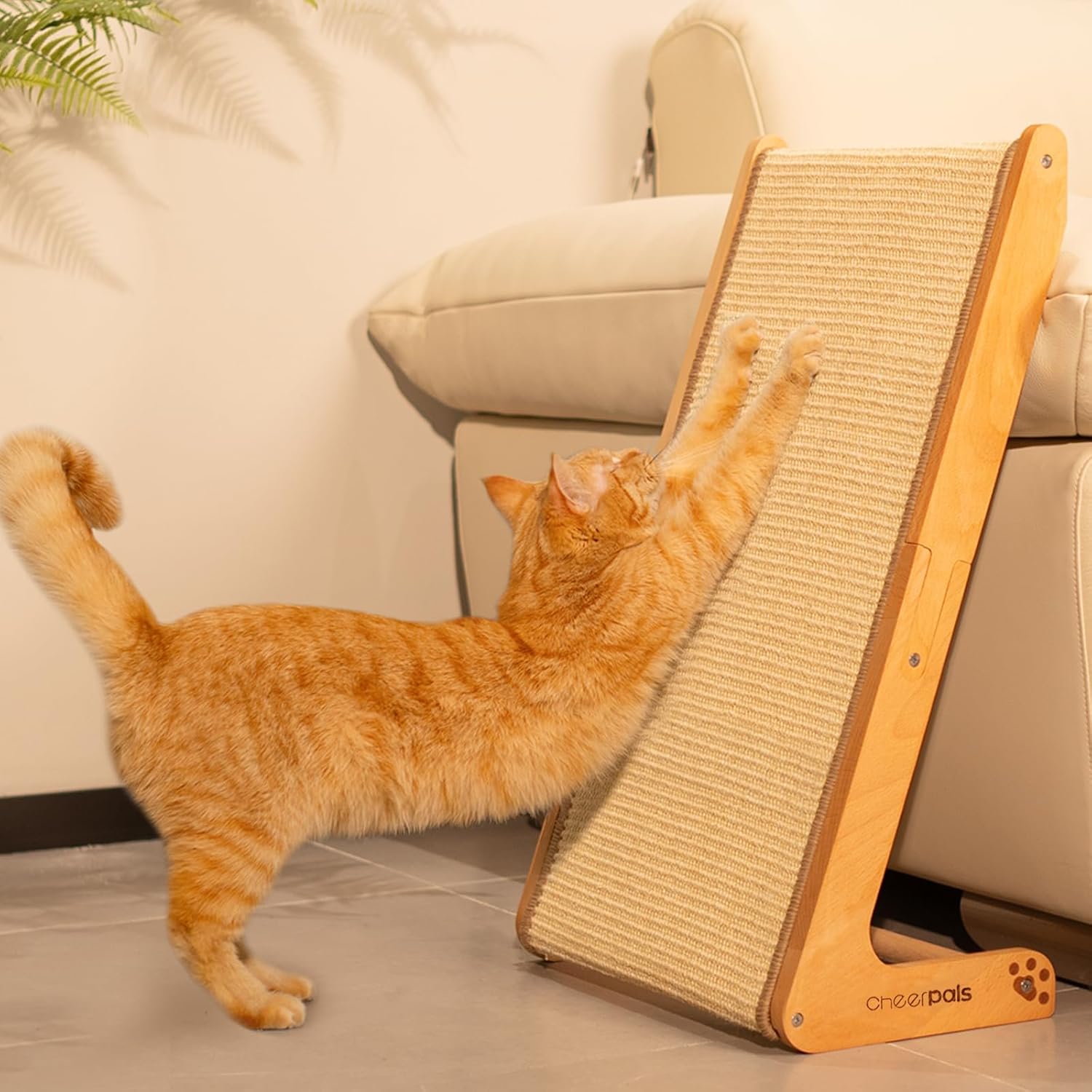 Cheerpals Sisal Kratzbrett L Form Kratzmöbel Holz 63cm Katze