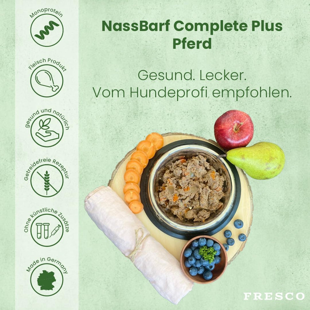 FRESCO Dog NassBARF Rind 12x400g Hundefutter getreidefrei verschiedene Sorten Mo