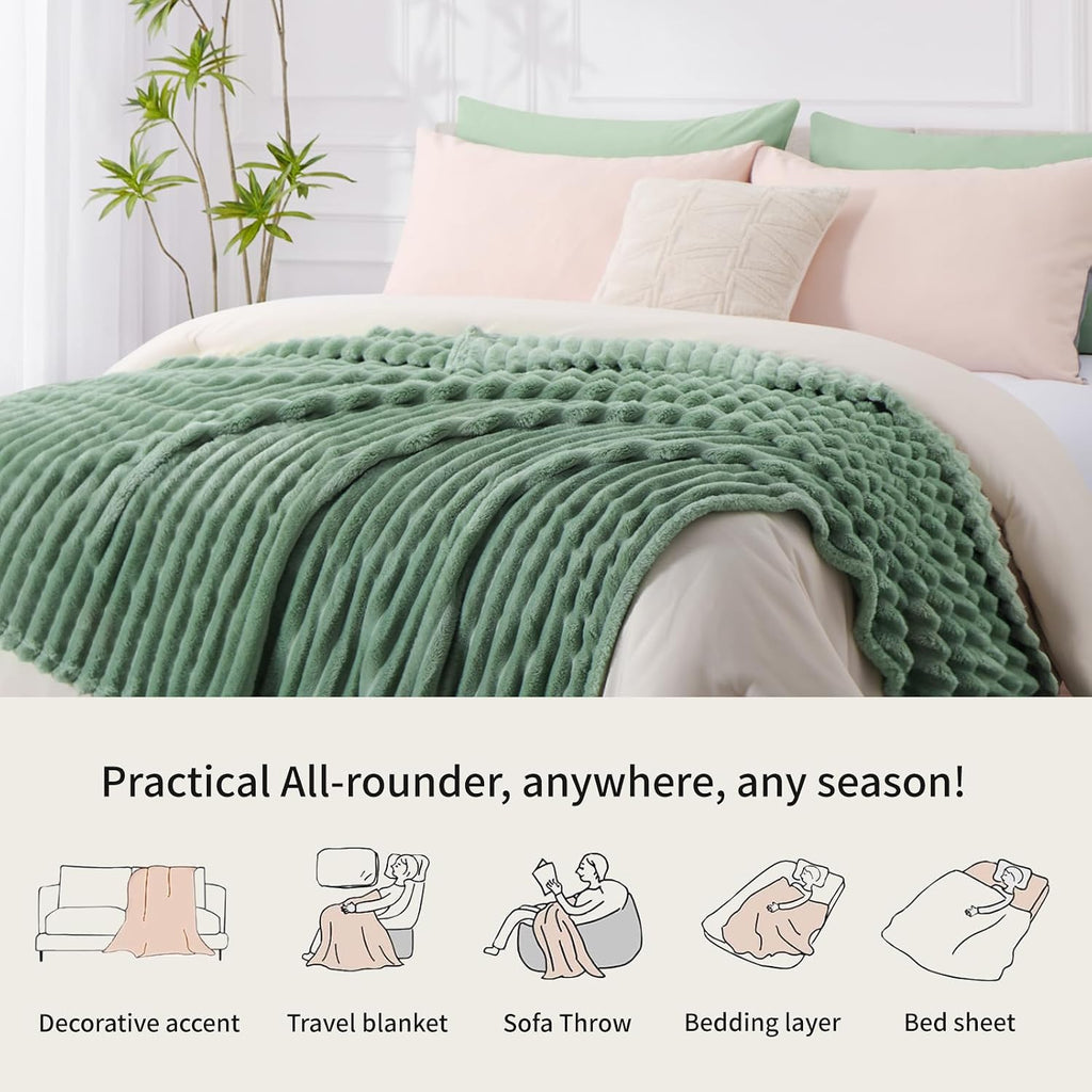 RUIKASI Kuscheldecke Flauschig Fleecedecke 150×200 cm Grau 150cm-270cm