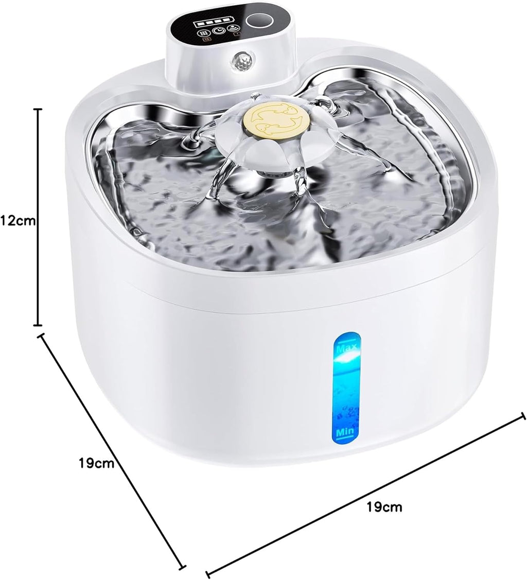 Katzenbrunnen 2,6L mit 4 Filtern 4000mAh Akku leise und batteriebetrieben