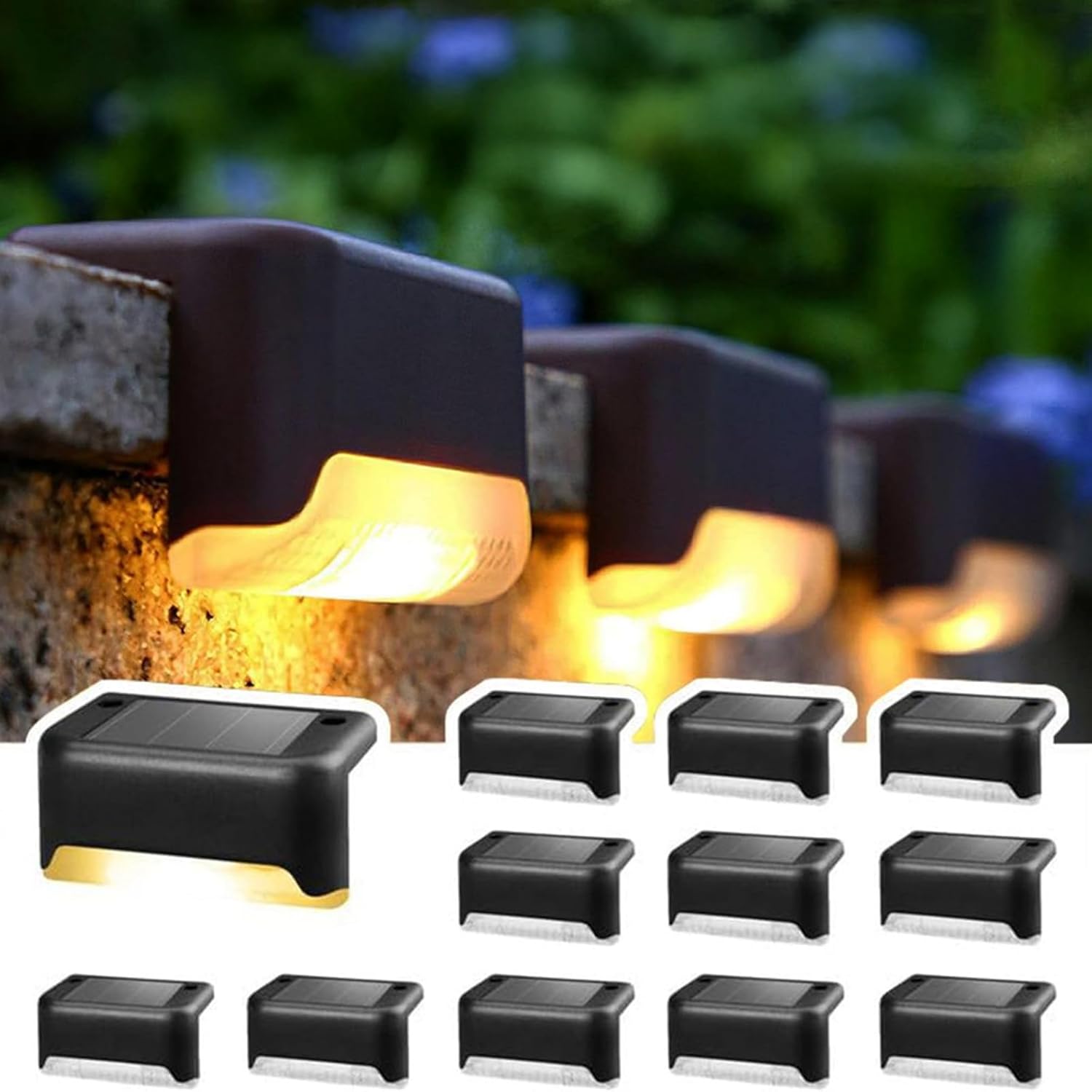 CNMTCCO Solarleuchten aussen 12er Set schwarz Warmweiss Garten Wegebeleuchtung