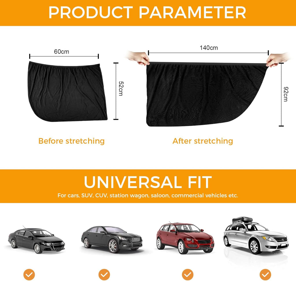 CNMTCCO Auto-Sonnenschutz Netz 2er Set UV- und Blendschutz Universal