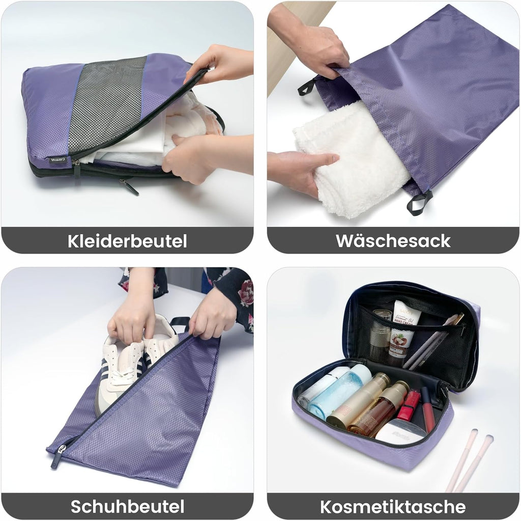 6er Kompressions Packing Cubes Koffer Reise Organizer Set
