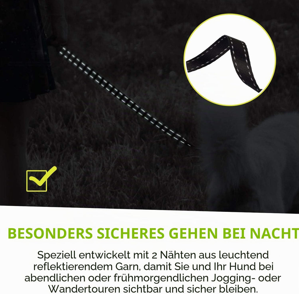 Pecute Rollleine 5m-8m 360° reflektierend Anti-Rutsch Griff Schnellstopp bis 50k