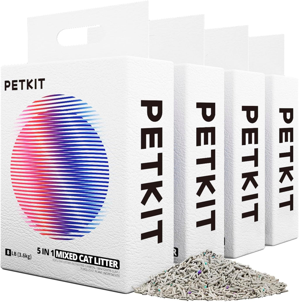 PETKIT Tofu Katzenstreu 5in1 4 Beutel spuelbar saugfaehig geruchsfrei