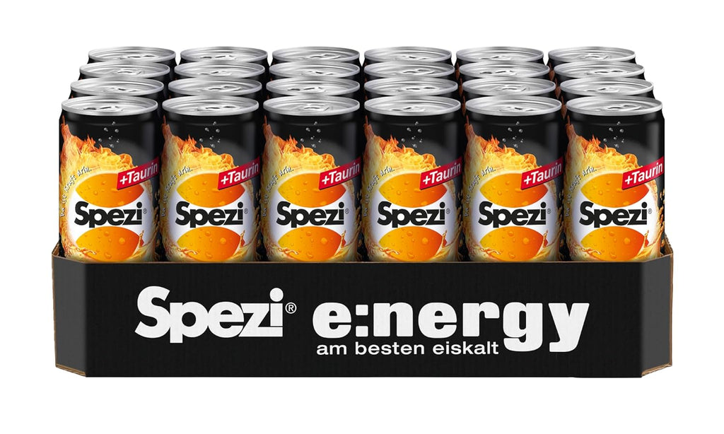 Spezi Energy Drink Dose 24 x Cola und Orange mit Koffein Vitamine